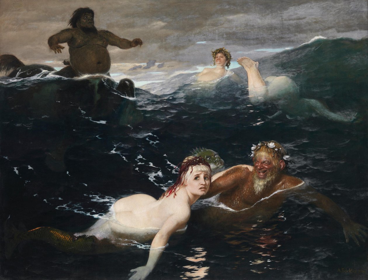 A hullámok játékában alkotó: Arnold Böcklin