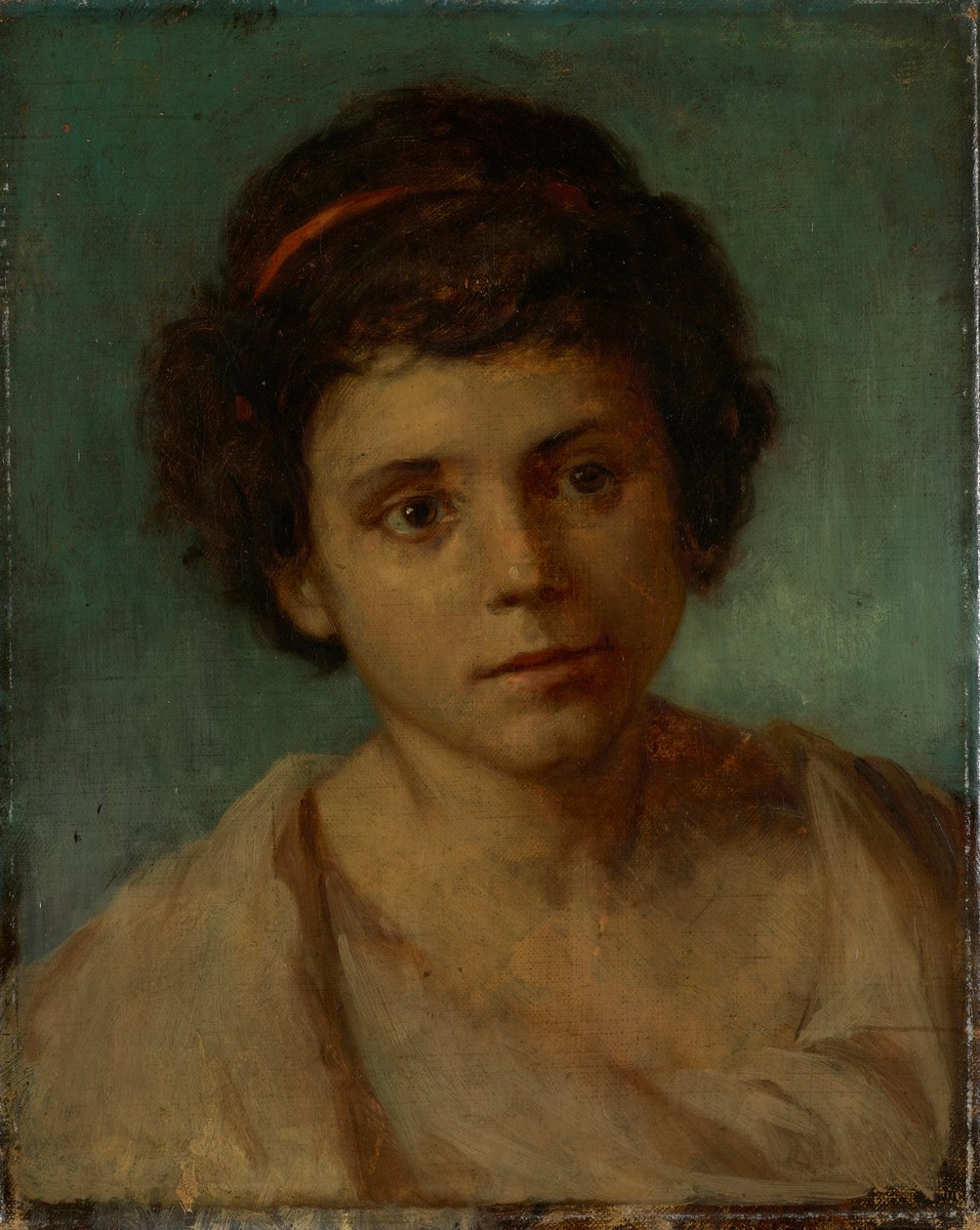 Fiatal férfi feje – Hanfstaengl úr és Dr. Röthel véleménye szerint a tulajdonítás téves; ismeretlen alkotó (München), 19. század. alkotó: Arnold Böcklin