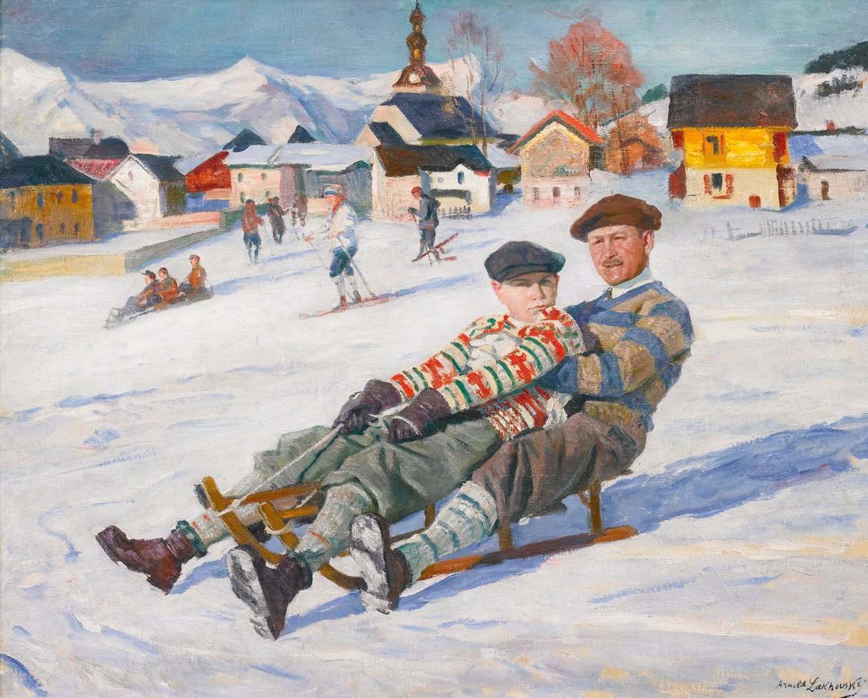 II. Károly vagy II. Károly (1893-1953) Románia királya és Mihály herceg (I. Mihai jövendőbeli király, 1921-ben született) – II. Károly Románia és Mihály Román herceg, Lakhovsky, Arnold Borisovich (1880-1937), 1930-as évek eleje – Olaj vászonra, 66x80,6 - P alkotó: Arnold Borisovich Lakhovsky