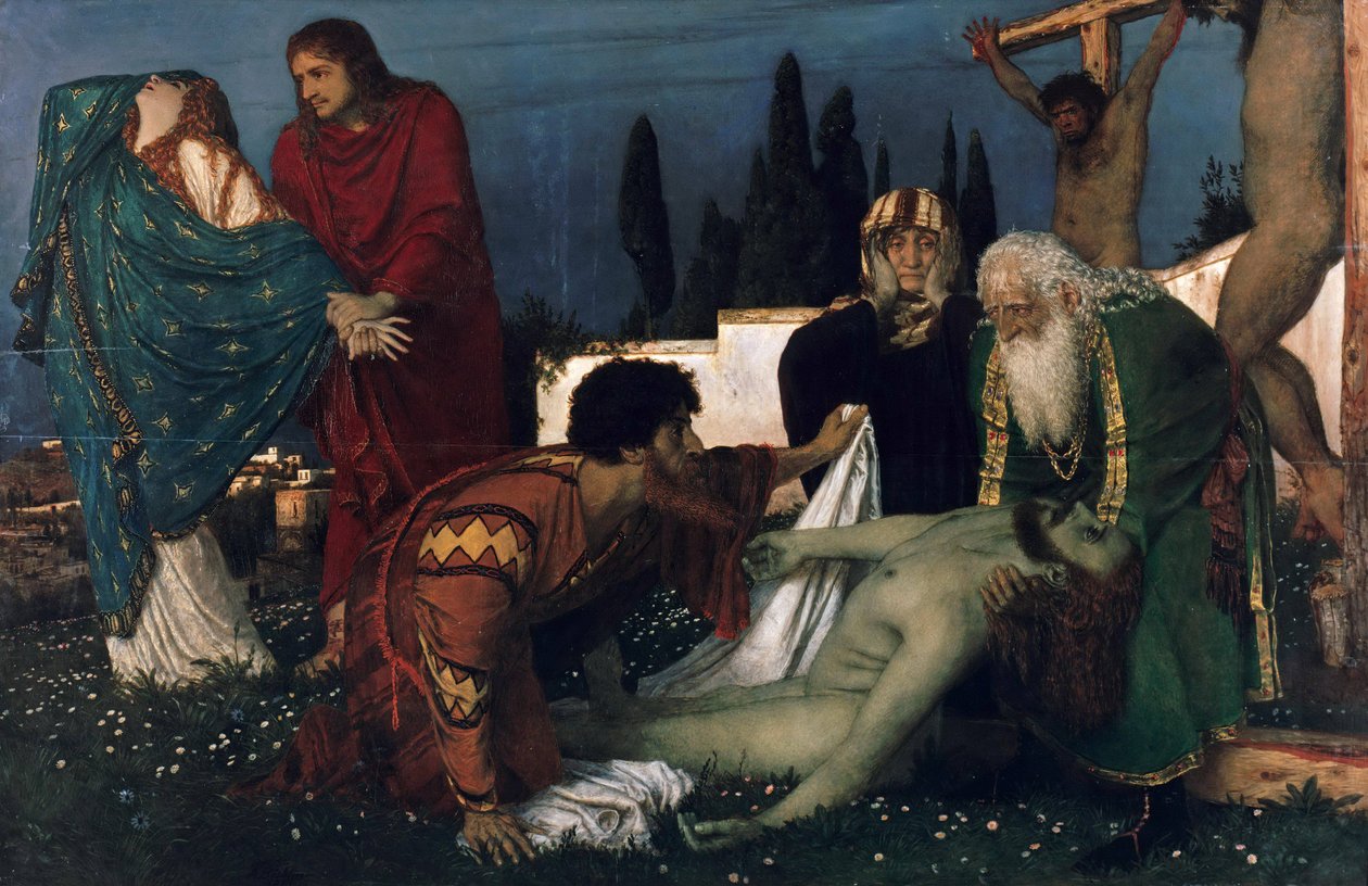 Német: Beweinung unter dem Kreuz A letétbe helyezés






















" alkotó: Arnold Böcklin