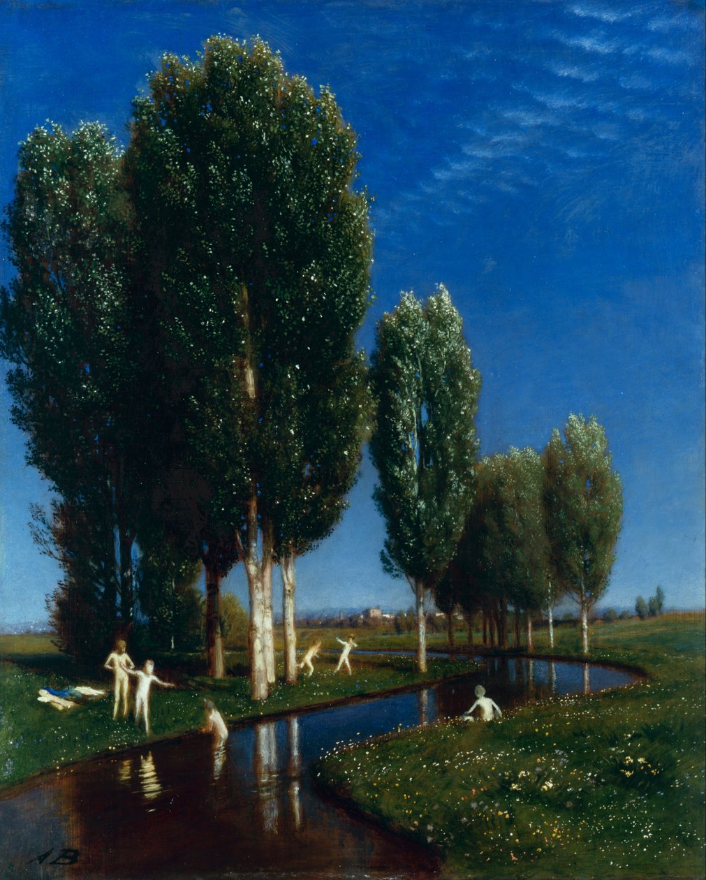 Németül:  Der Sommertag Nyári nap alkotó: Arnold Böcklin