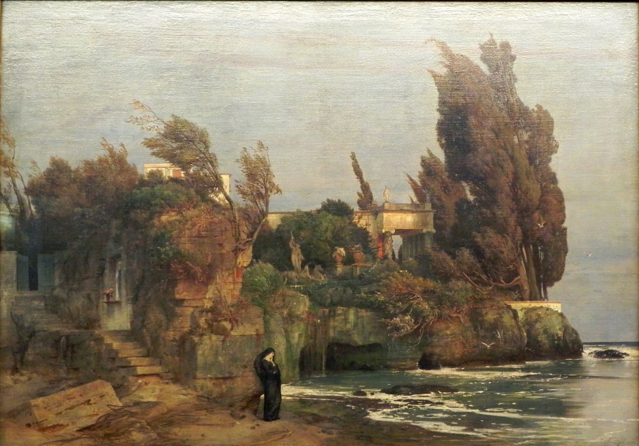Német: Villa am Meer II Villa a tengerparton, II. változat alkotó: Arnold Böcklin