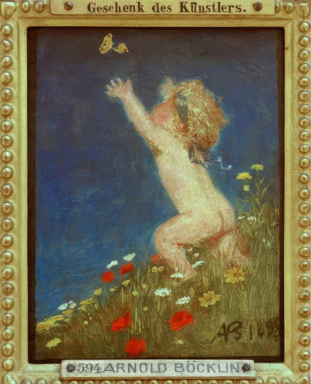 Szőke hajú meztelen gyerek alkotó: Arnold Böcklin