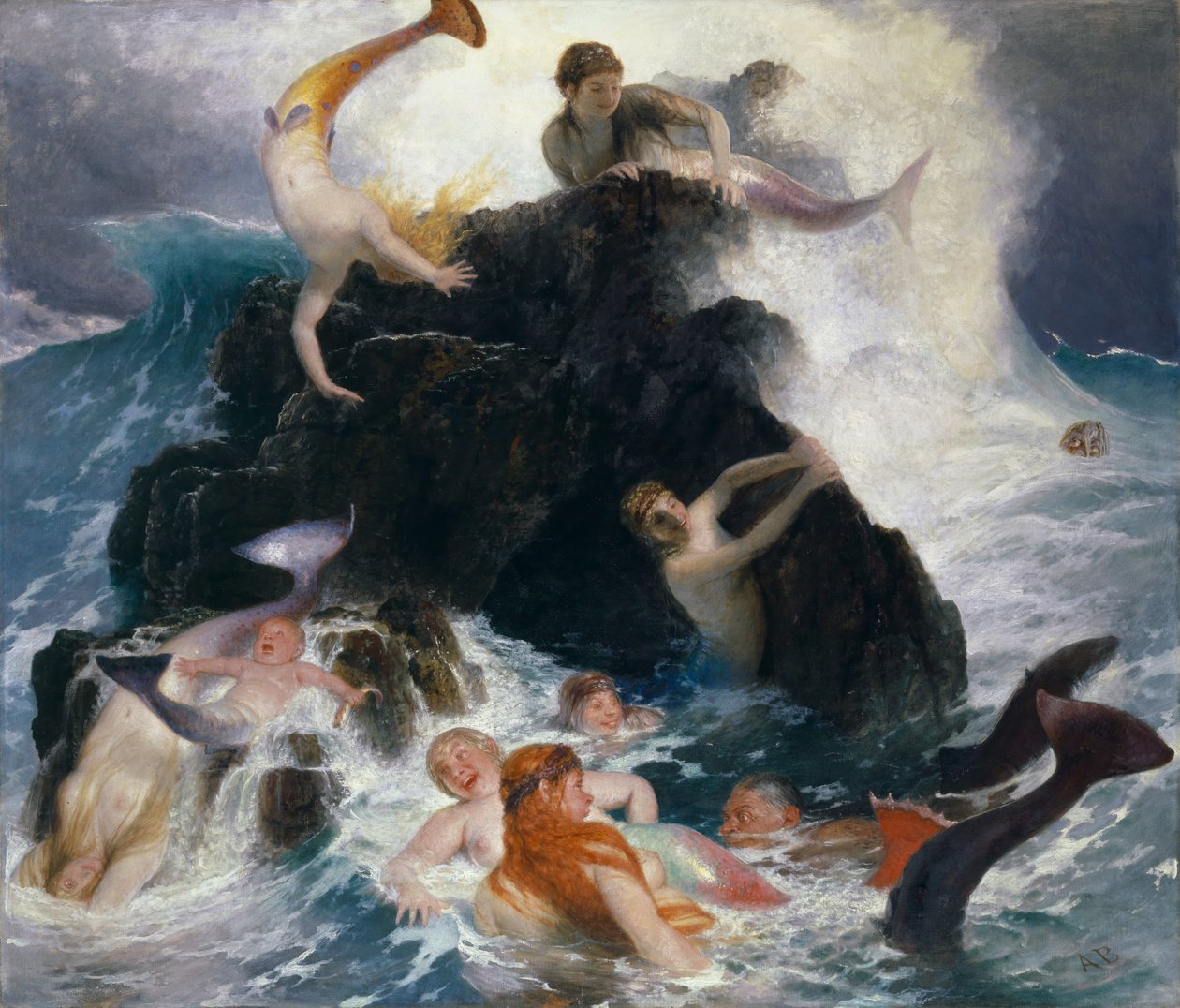 A Nereidek színjátéka, 1886. alkotó: Arnold Böcklin
