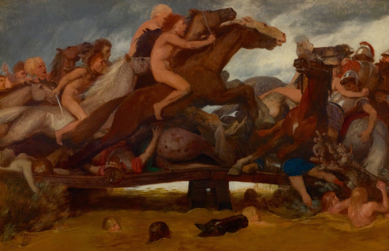 A csata a hídon, 1889. alkotó: Arnold Böcklin