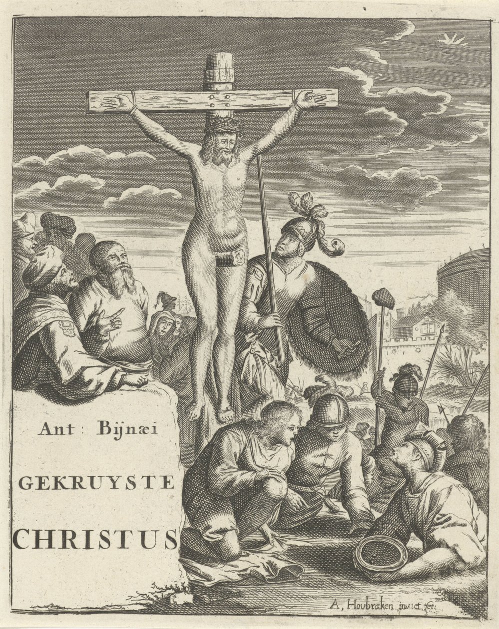 Krisztus a kereszten Címlap: A. Bynaeus, Megfeszített Krisztus, 1725 alkotó: Arnold Houbraken