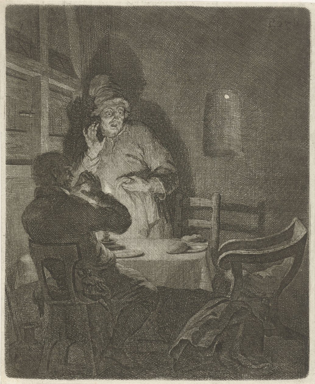 Étkezés Emmausban alkotó: Arnold Houbraken