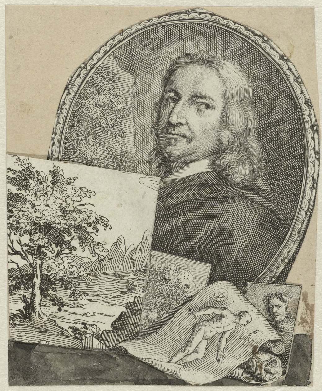 Philippe de Champaigne portréja kollázsban alkotó: Arnold Houbraken