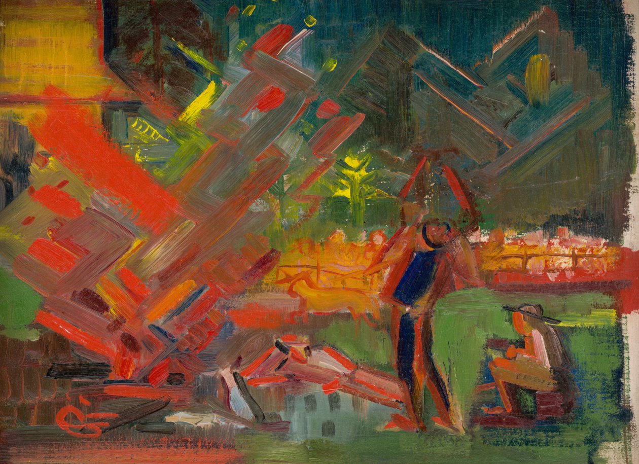 máglya, 1940 körül (olaj, vászon) alkotó: Arnold Peter Weisz Kubincan