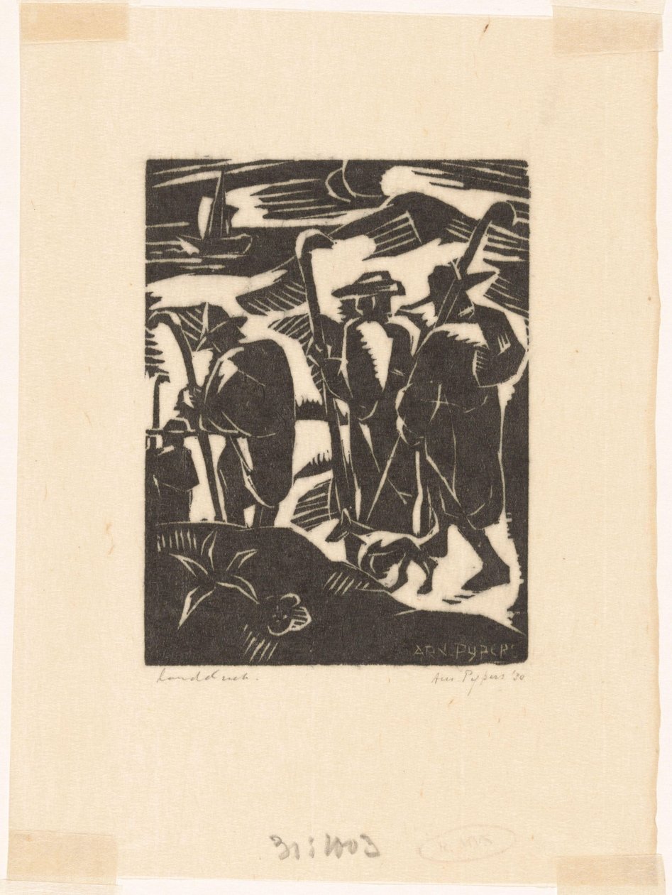 Négy pásztor és egy kutya alkotó: Arnold Pijpers (signed by artist)