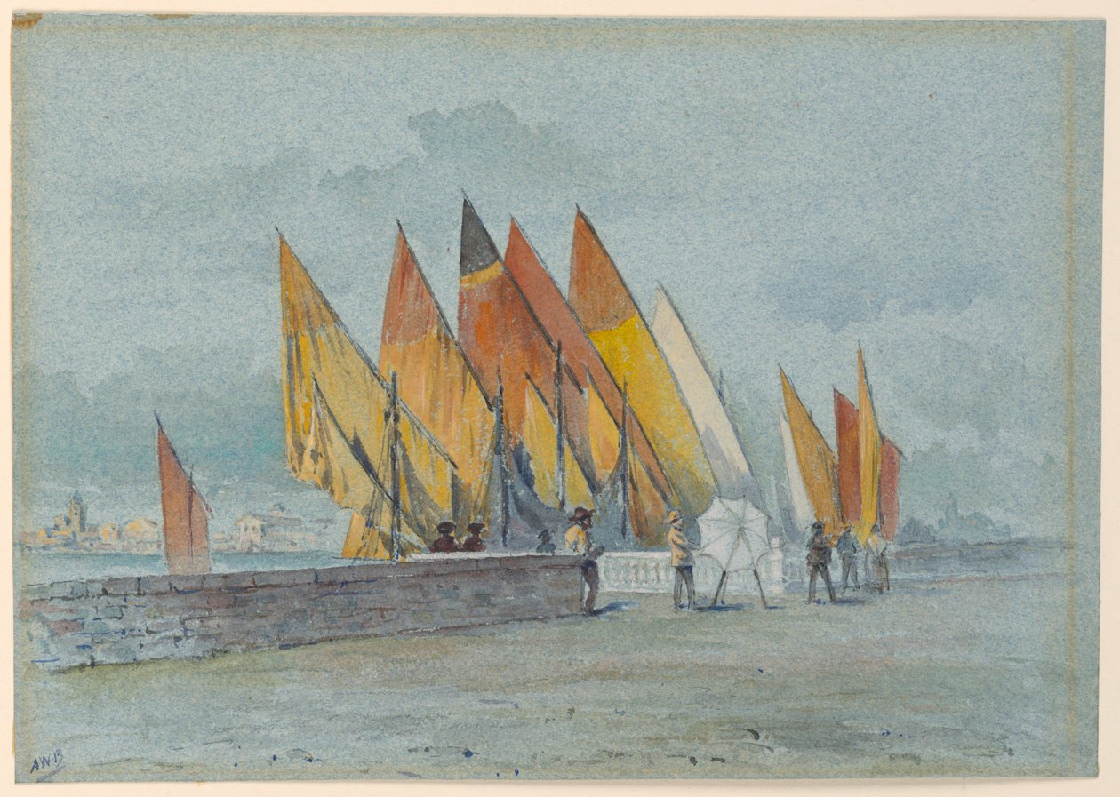 Egy csatorna mentén alkotó: Arnold William Brunner