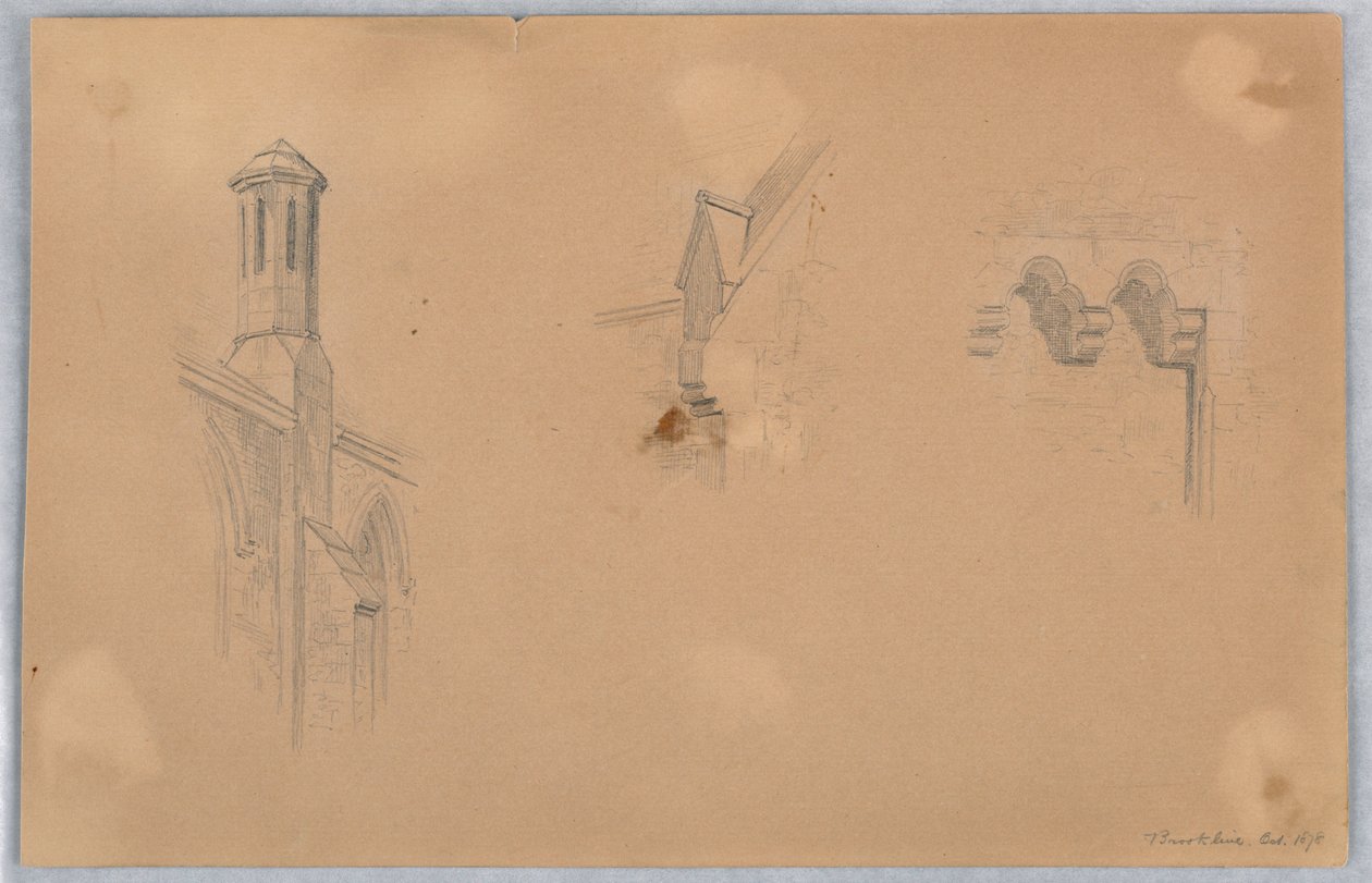 Építészeti részletek a brookline-i templomból alkotó: Arnold William Brunner