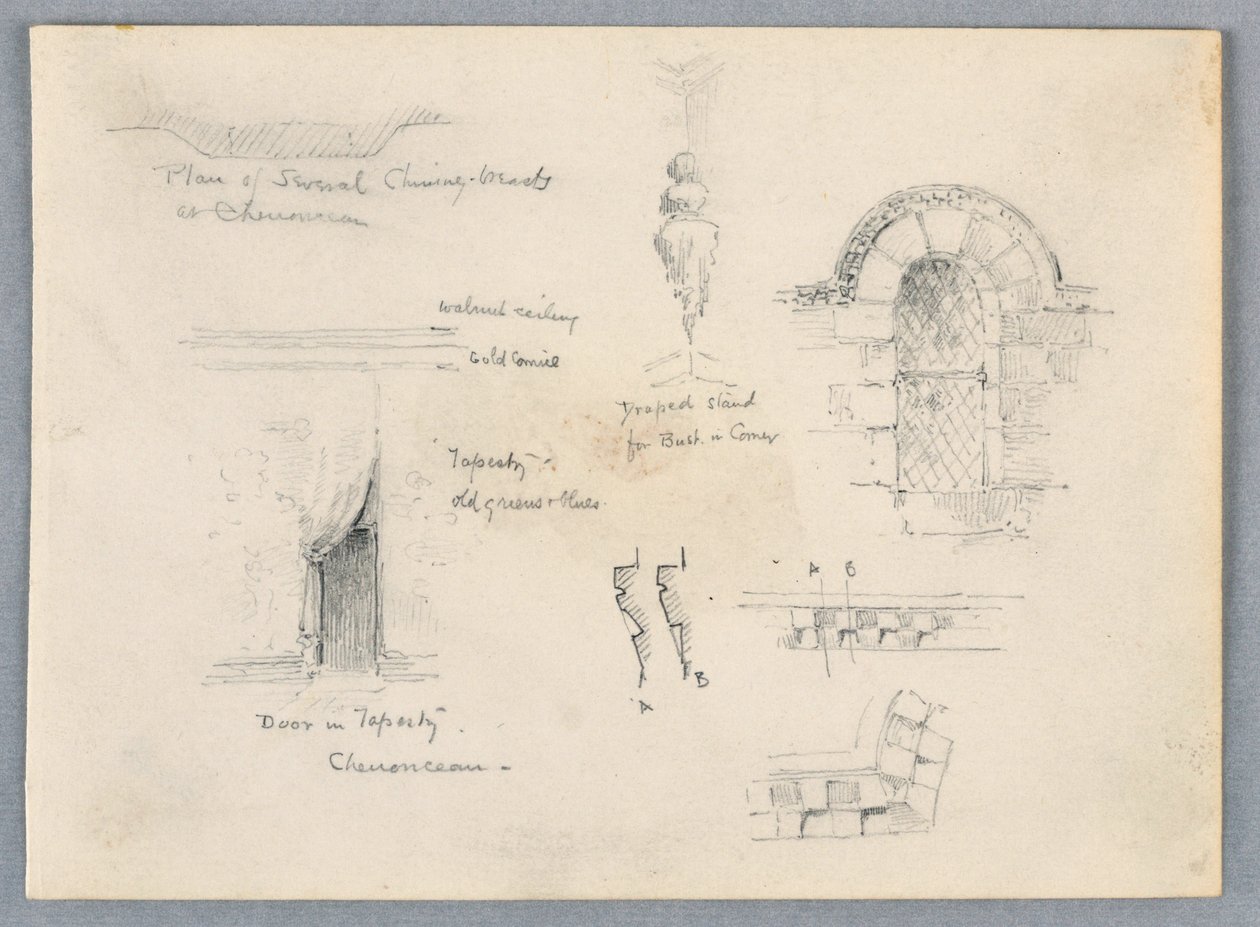 Építészeti vázlatok Chenonceaux-ból alkotó: Arnold William Brunner