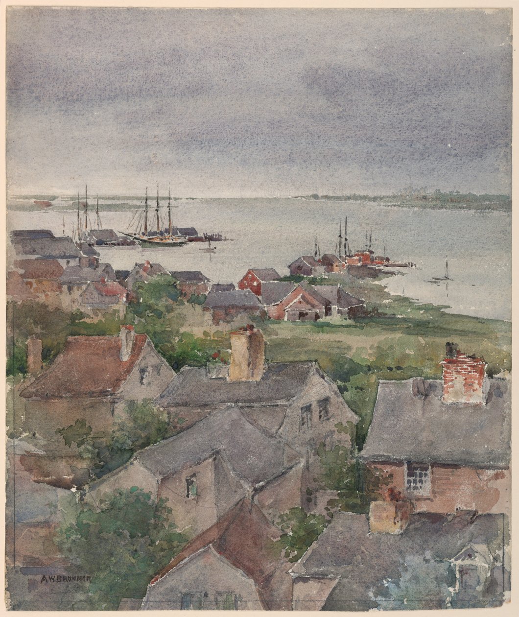 Házak a parton Nantucketben alkotó: Arnold William Brunner