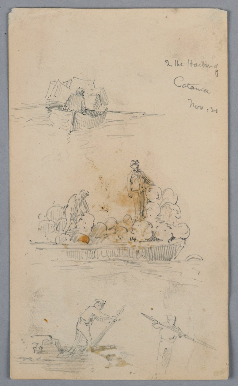 Catania kikötőjében alkotó: Arnold William Brunner