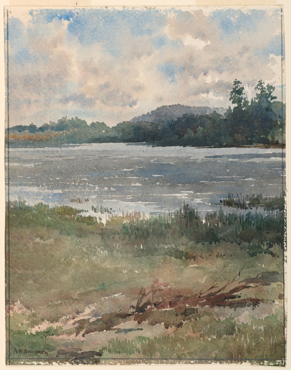Tóparti táj alkotó: Arnold William Brunner