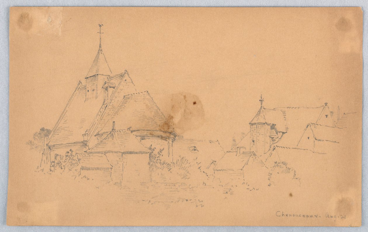 Chenonceaux vázlata alkotó: Arnold William Brunner