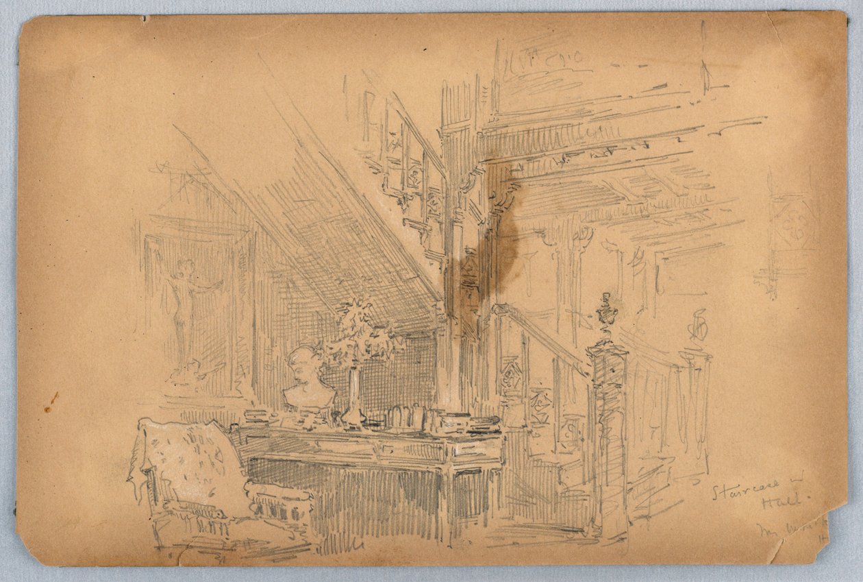 Lépcsőház – Mossley Hall alkotó: Arnold William Brunner