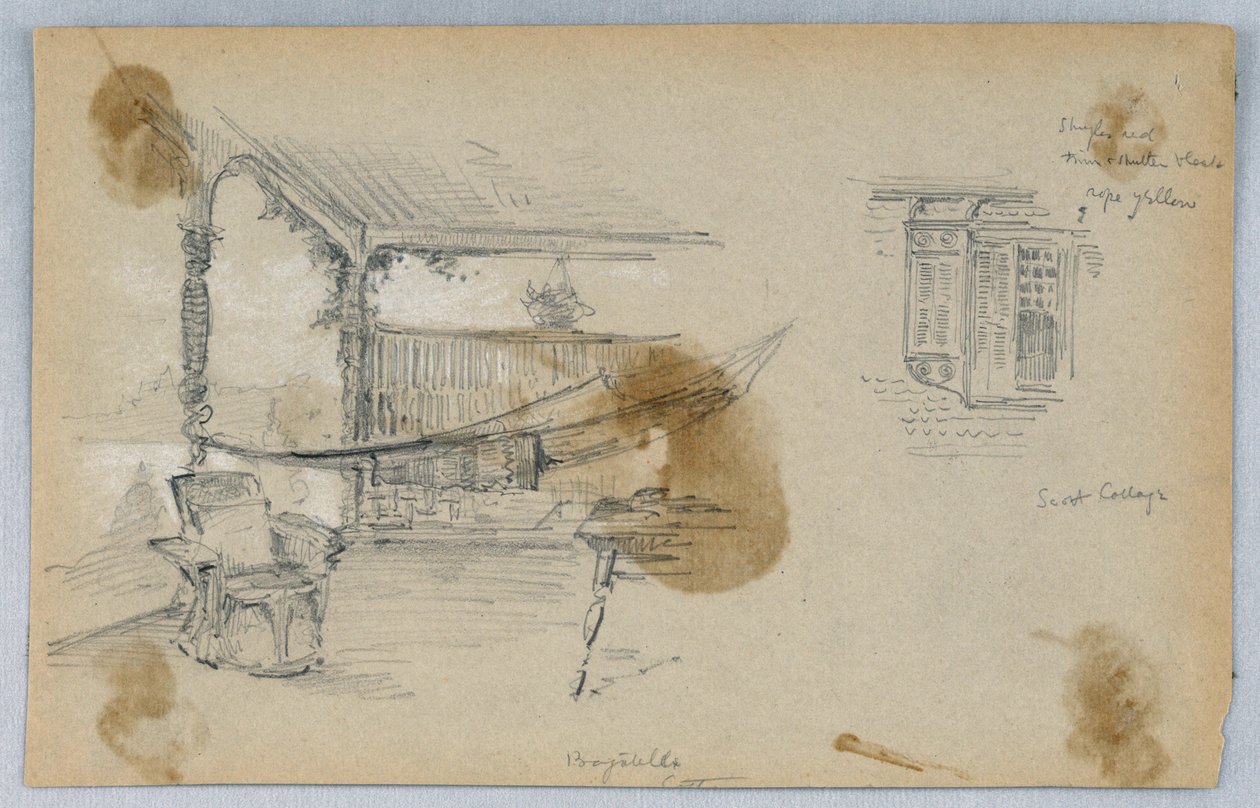 Két vázlat, Scott Cottage alkotó: Arnold William Brunner