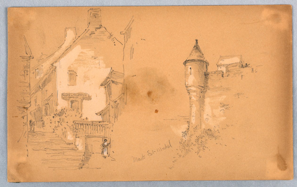 Két vázlat Mont. St. Michel alkotó: Arnold William Brunner