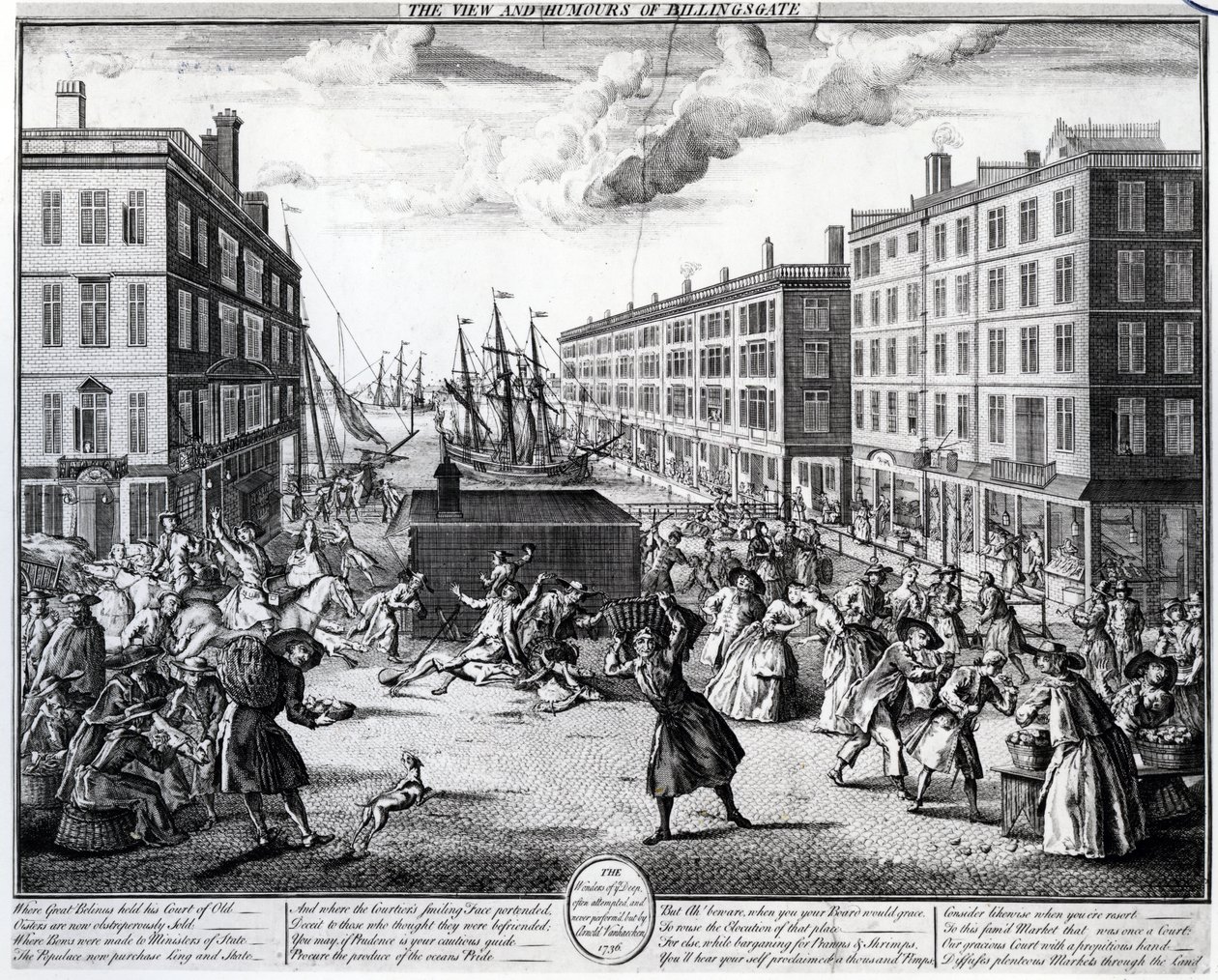The View and Humors of Billingsgate, 1736 alkotó: Arnold van Haecken