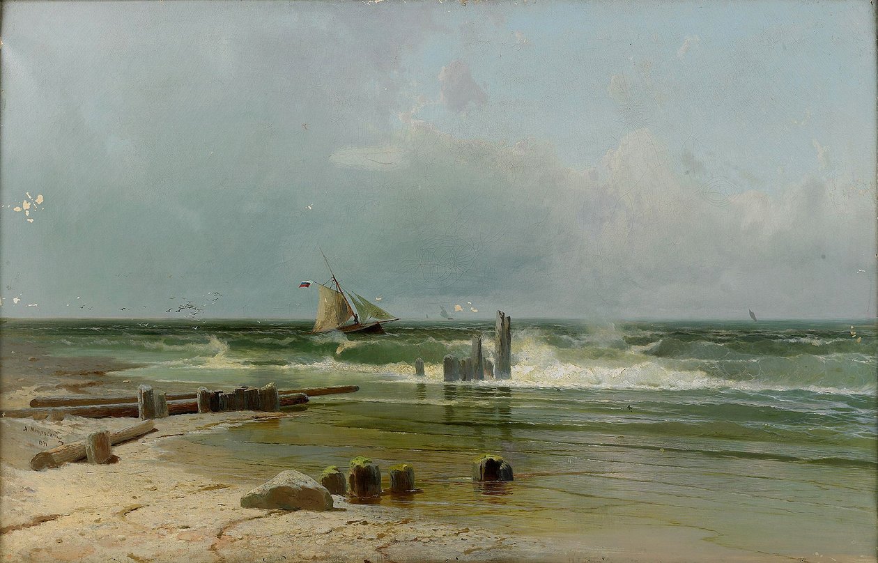 Egy vitorlás a tengerparton, 1891 alkotó: Arseniy Ivanovich Meshchersky