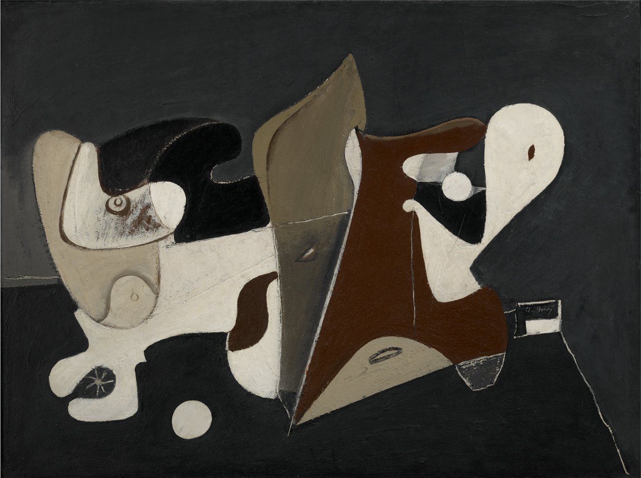 Nighttime, Enigma and Nostalgia, 1933-34 körül (olaj, vászon a panelre rögzítve) alkotó: Arshile Gorky