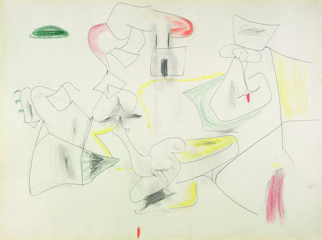 Cím nélkül (zsírkréta és ceruza, papír) alkotó: Arshile Gorky