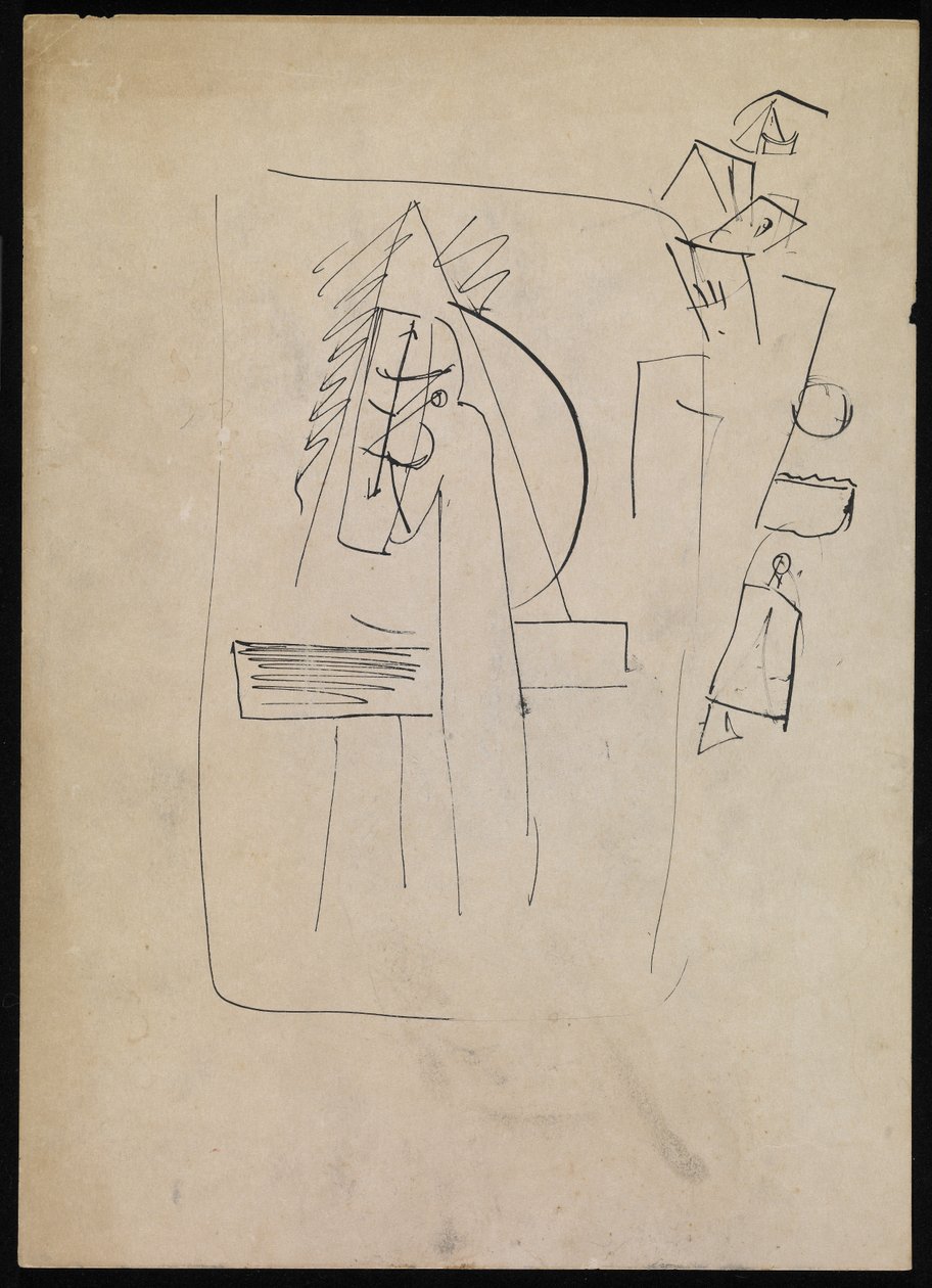 Cím nélkül (toll és tinta papíron) alkotó: Arshile Gorky