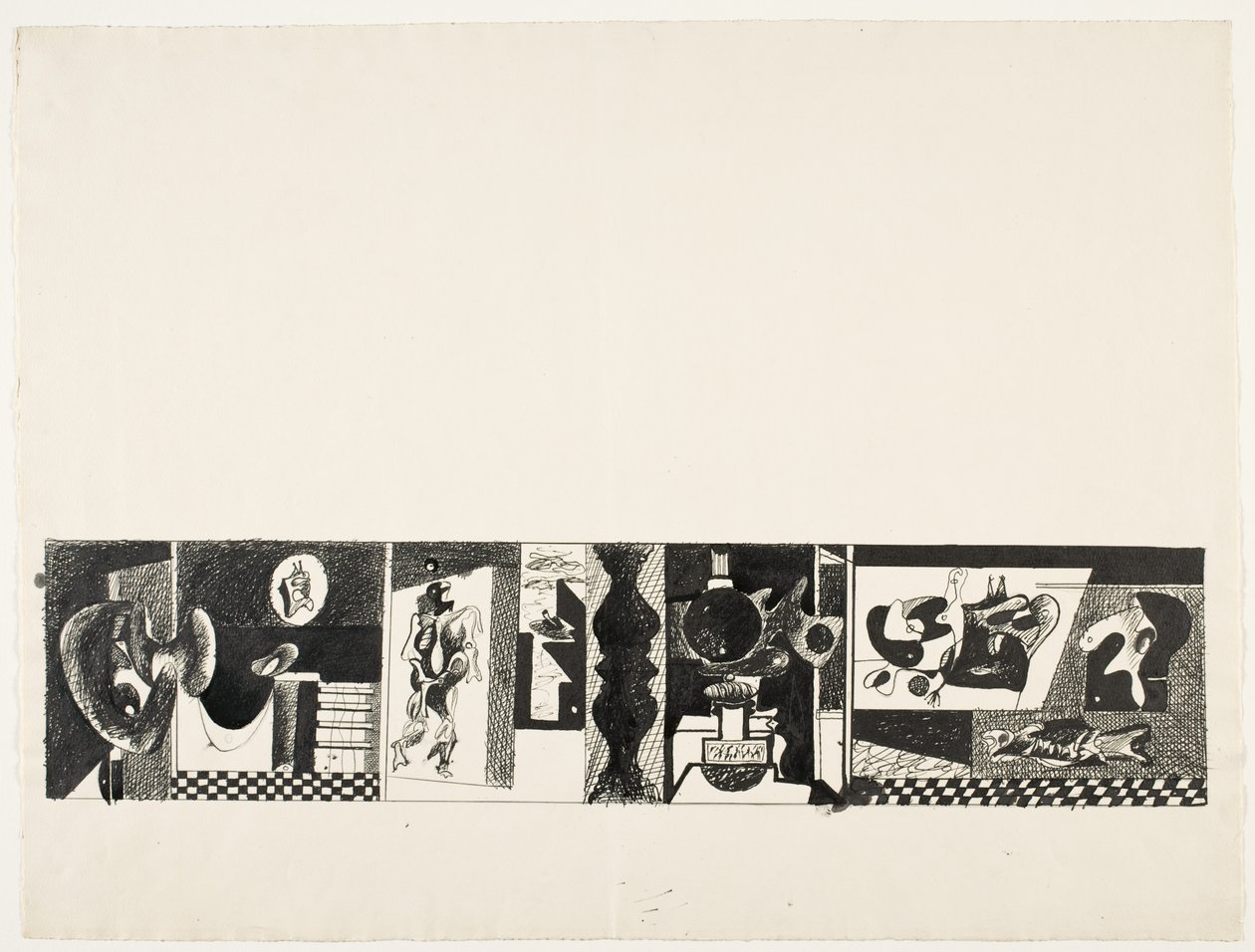 Cím nélkül, 1931/32 körül (toll és tinta grafitceruzán) alkotó: Arshile Gorky
