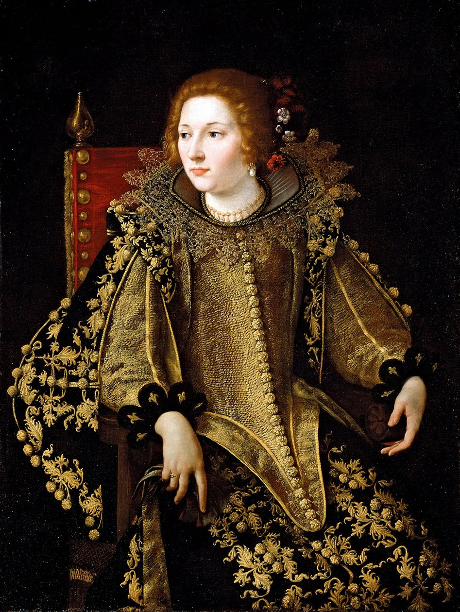 Ülő hölgy portréja (valószínűleg Caterina Savelli) 1620 körül. alkotó: Artemisia Gentileschi