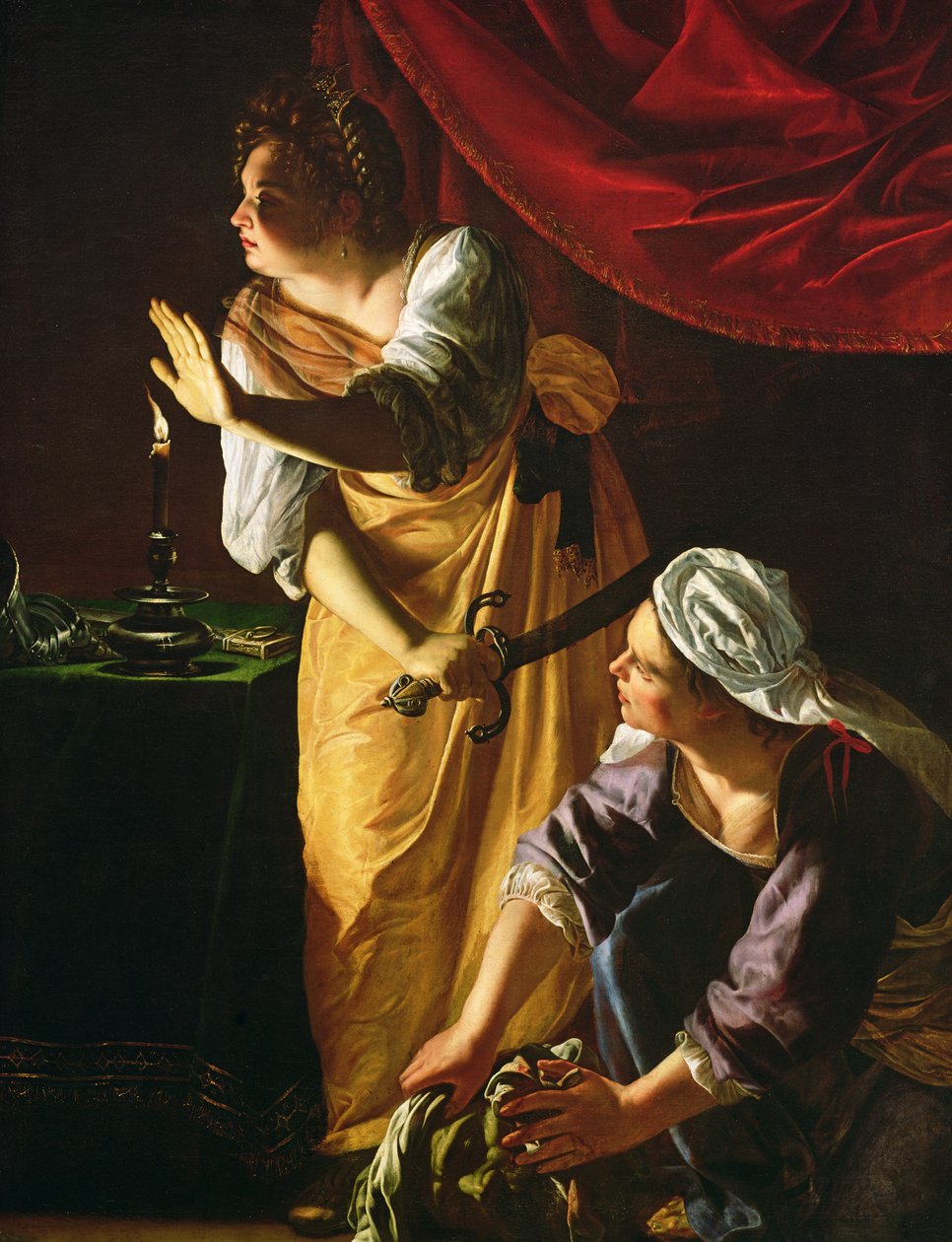 Judit és szolgálólány Holofernész fejével, 1625 körül alkotó: Artemisia Gentileschi