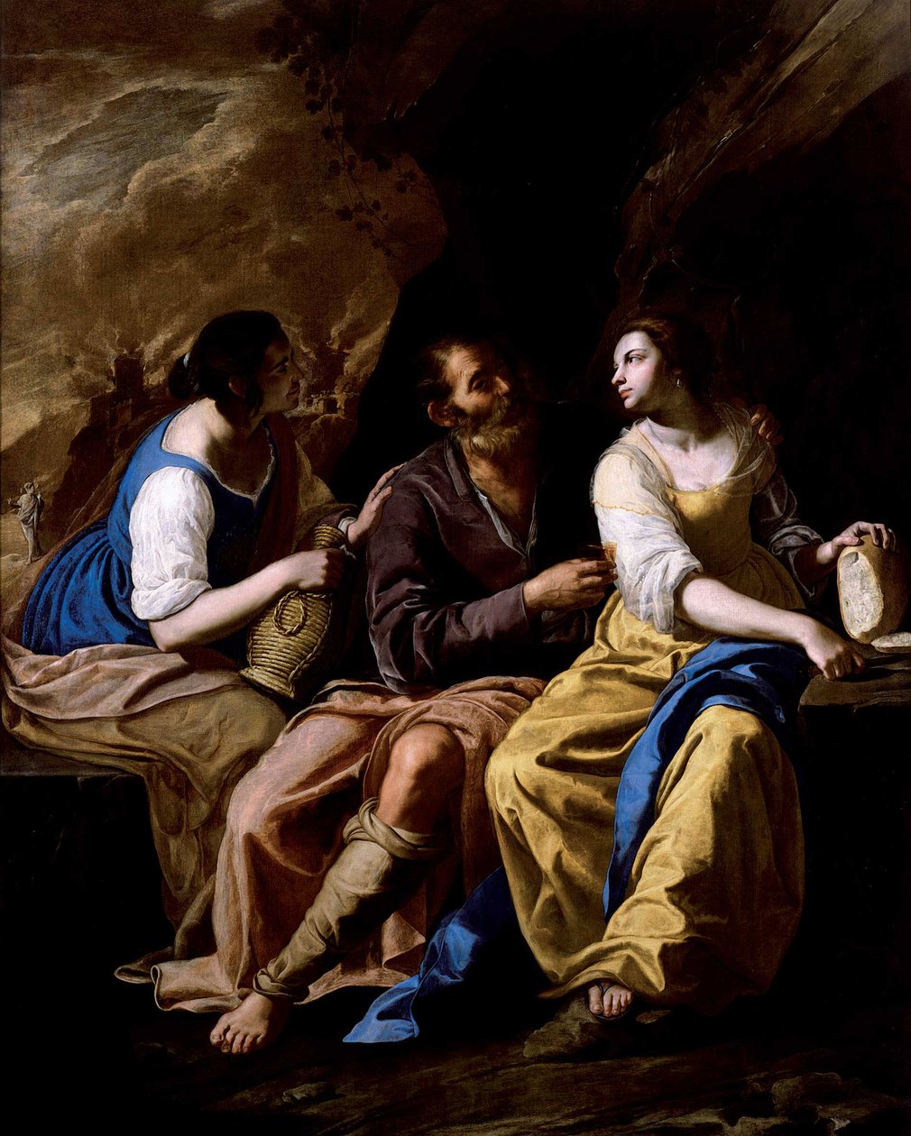Lót és lányai, kb. 1635-1637. alkotó: Artemisia Gentileschi