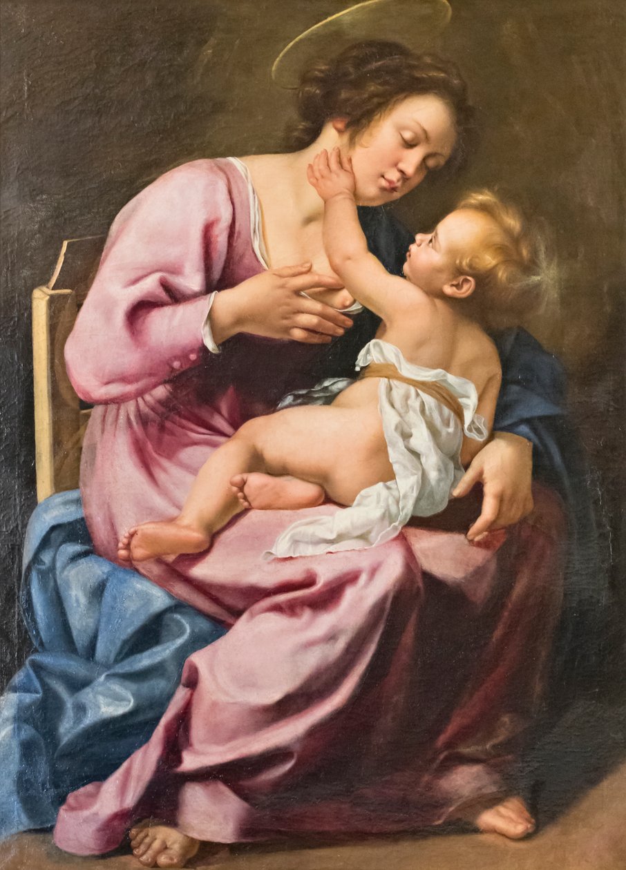 Madonna szoptatja a kis Jézust alkotó: Artemisia Gentileschi