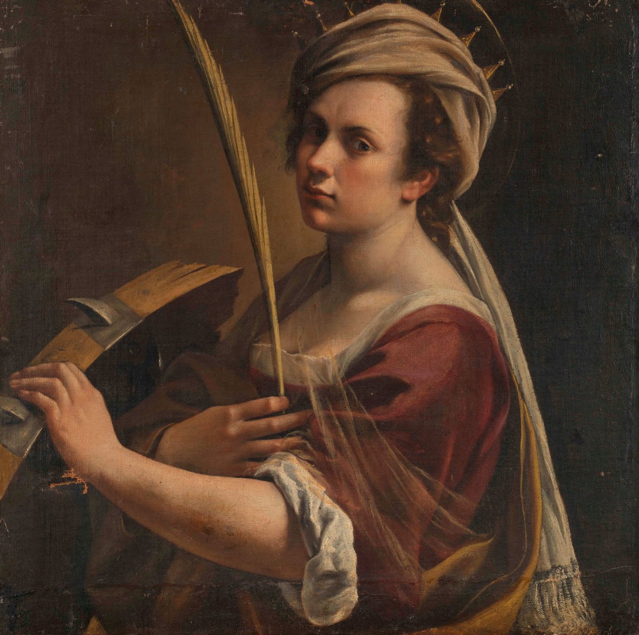 Önarckép Alexandriai Szent Katalinként, 1616 körül (olaj, vászon) alkotó: Artemisia Gentileschi
