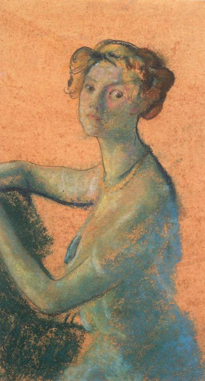 Nő narancssárga háttérrel, A.B. Davies könyv, kiadás -25, 50 alkotó: Arthur Bowen Davies