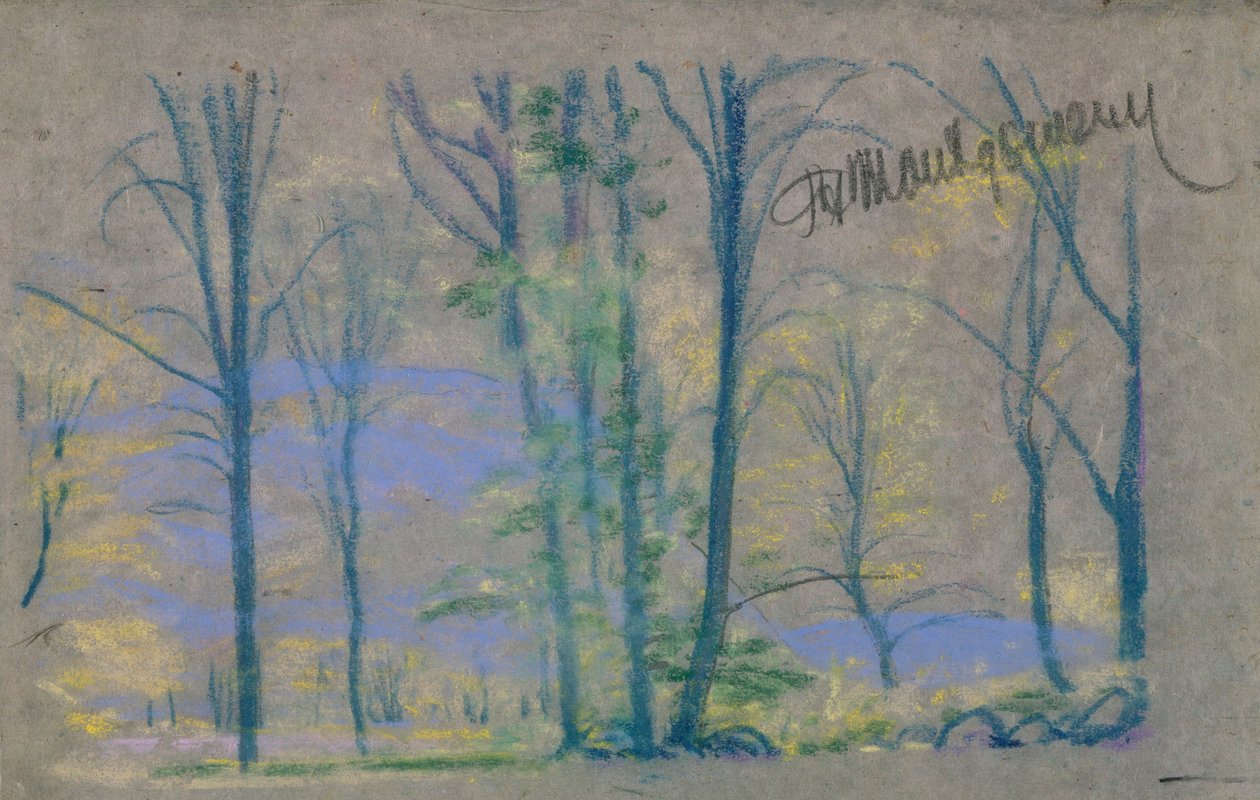 táj fákkal A.B. Davies könyv, kiadás -23, 50 alkotó: Arthur Bowen Davies