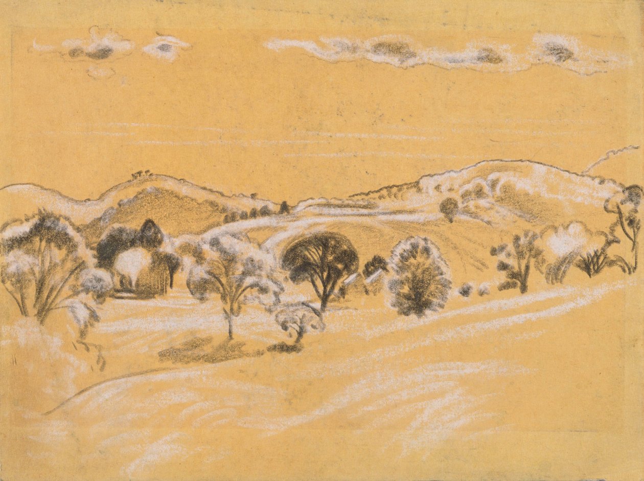 fehér és fekete kréta táj A.B. Davies könyv, kiadás -38, 50 alkotó: Arthur Bowen Davies