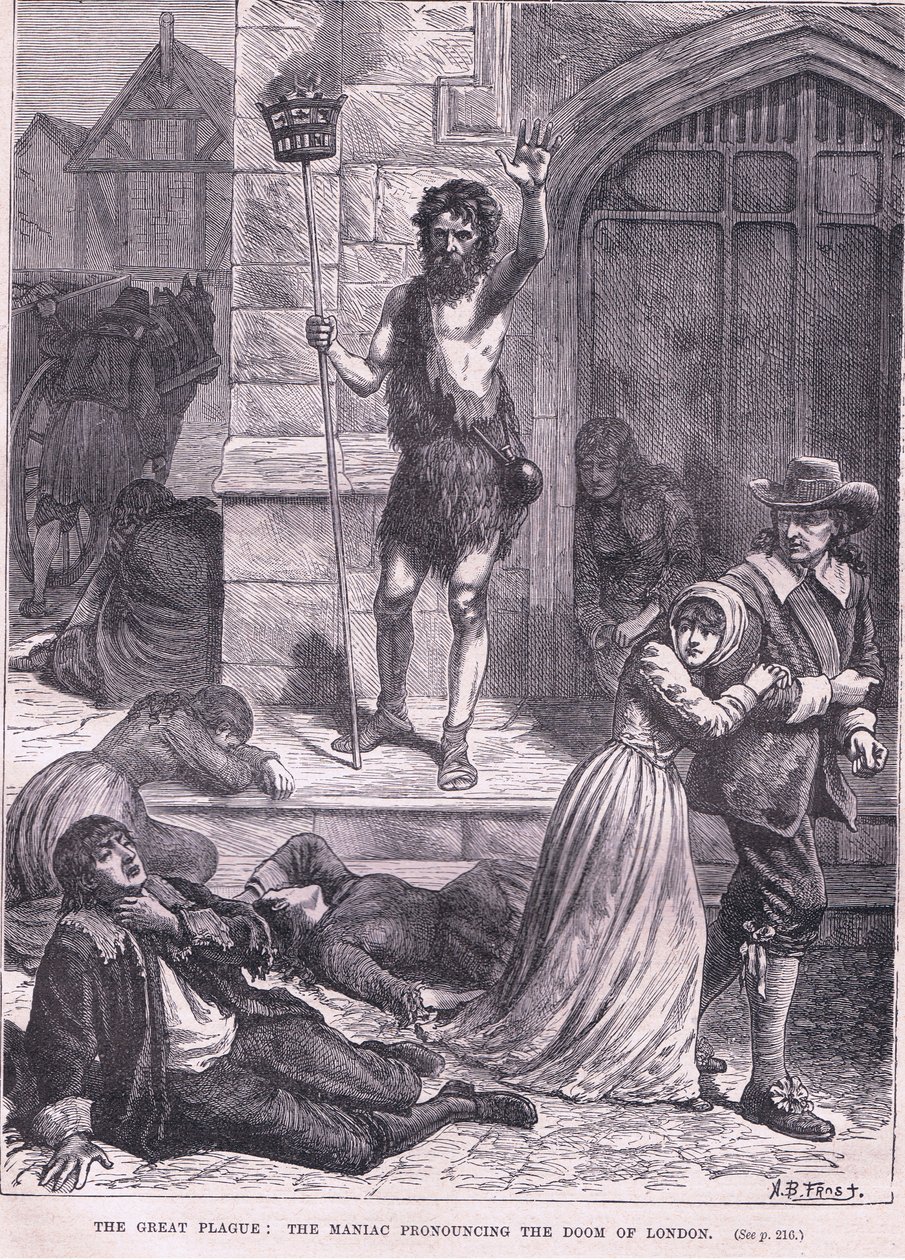 A nagy pestis: A mániákus, aki kimondja London végzetét, i.sz. 1665 alkotó: Arthur Burdett Frost
