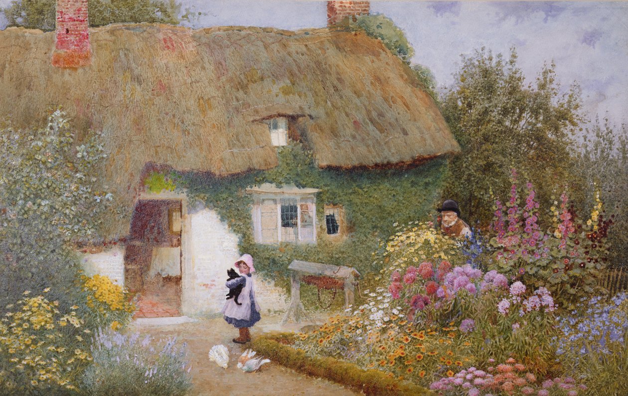 A galambok etetése alkotó: Arthur Claude Strachan