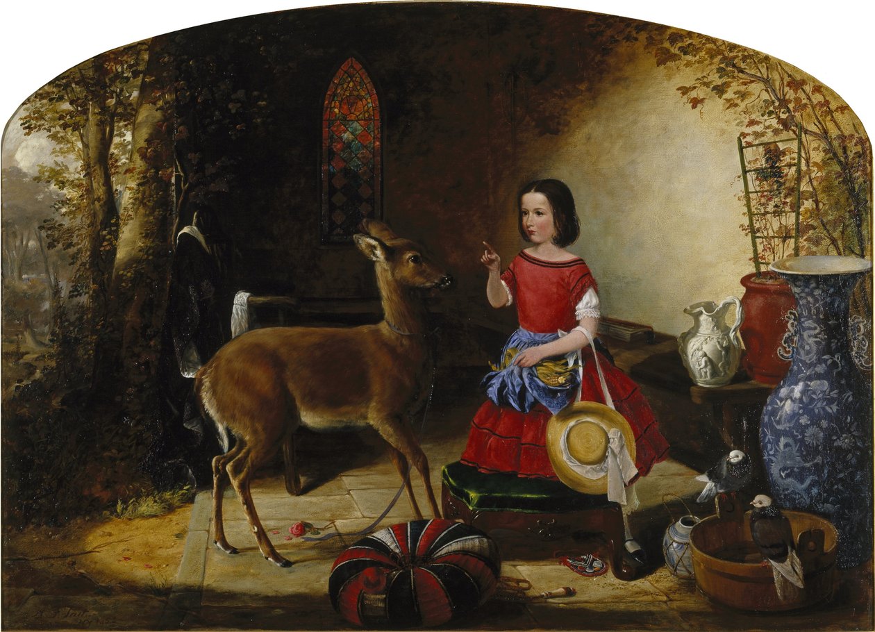 A feddés. Ah! Te szemtelen Fawn, megint megetted a virágokat. alkotó: Arthur Fitzwilliam Tait