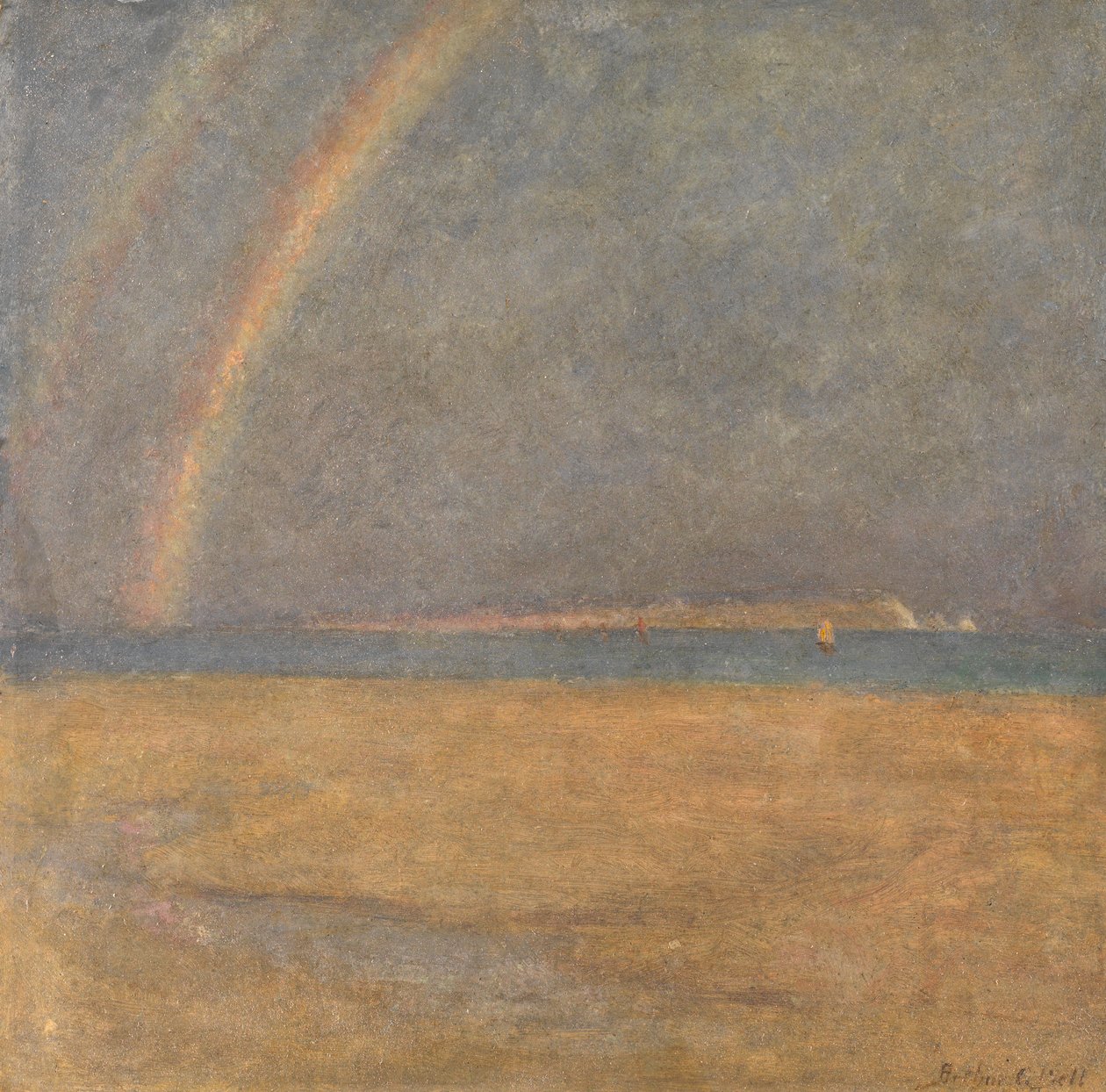 Szivárvány The Needles felett, Wight-sziget, 1890 körül alkotó: Arthur George Bell