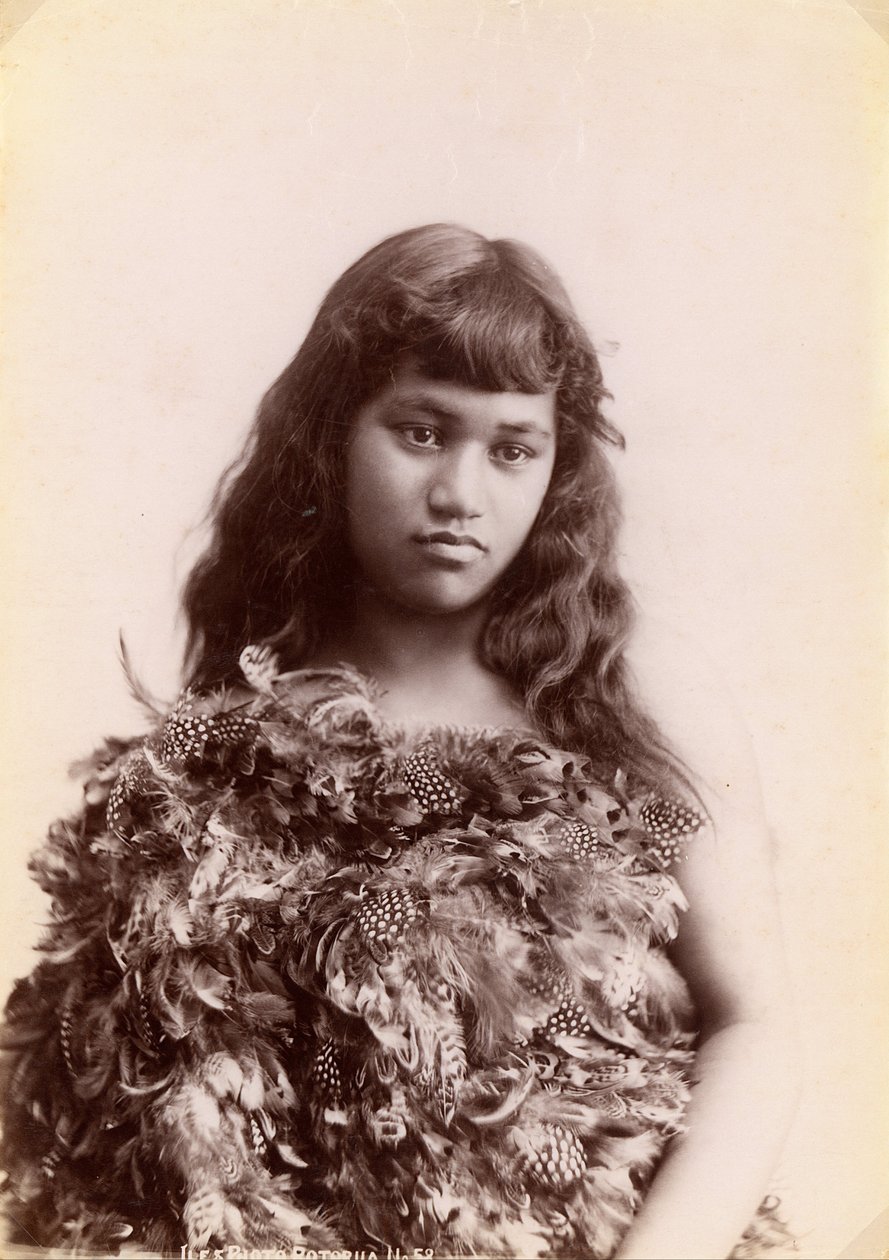 Maori nő, Rotorua, Új-Zéland alkotó: Arthur James Iles
