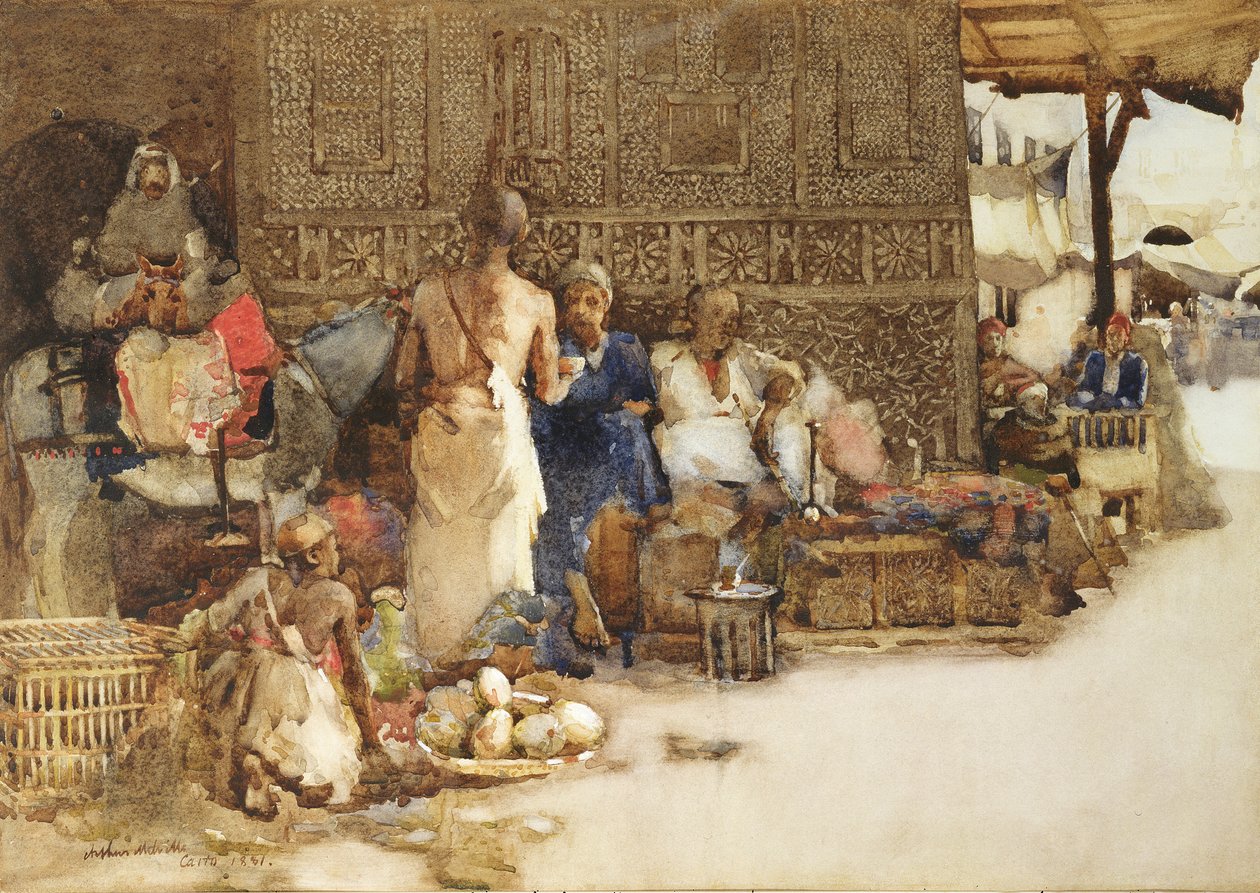 Egy kairói kávézó, 1881 alkotó: Arthur Melville