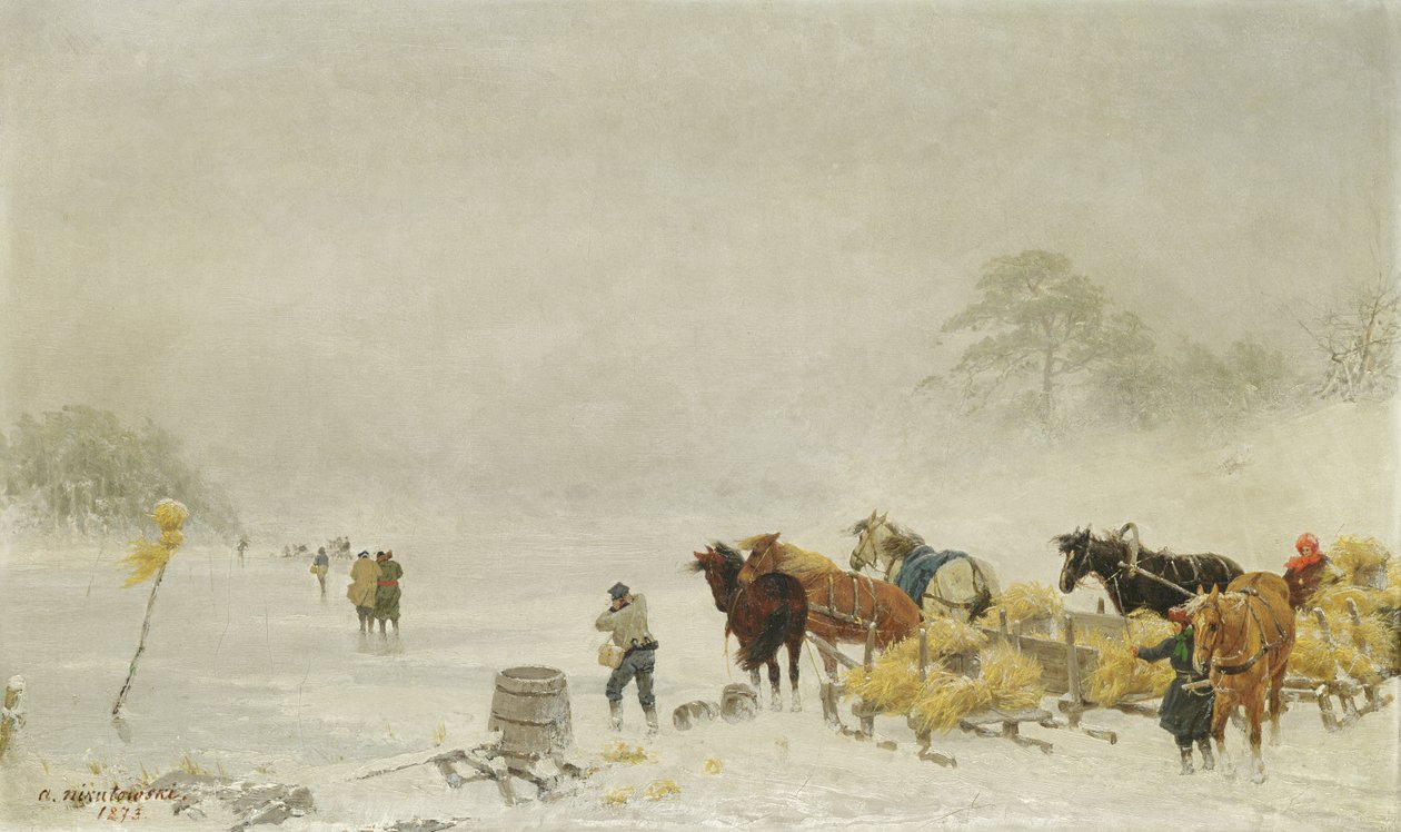 Szánkók a jégen, 1873 alkotó: Arthur Nikutowski