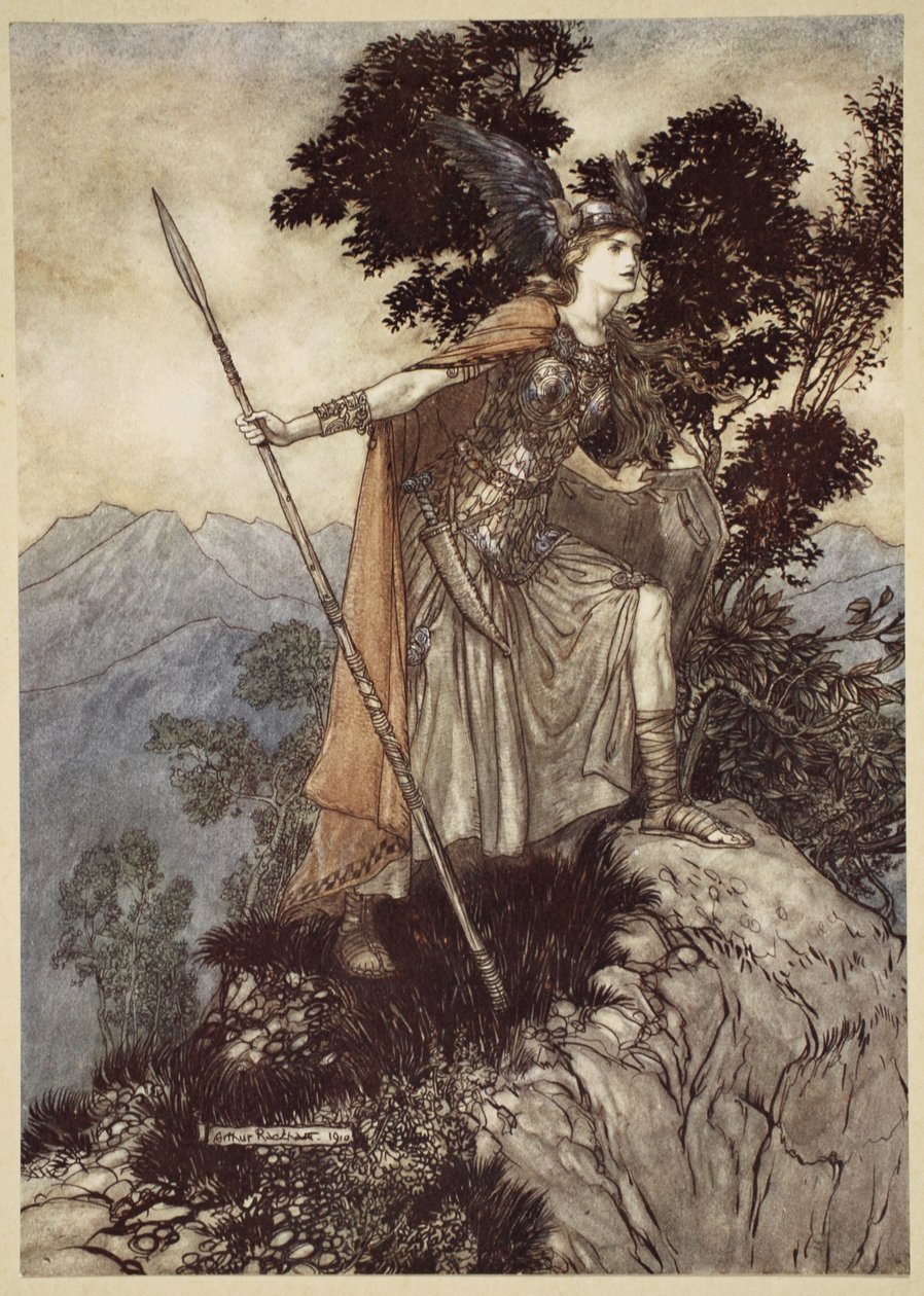 Brunnhilde, A Rajnai arany és a walkürből, 1910 alkotó: Arthur Rackham