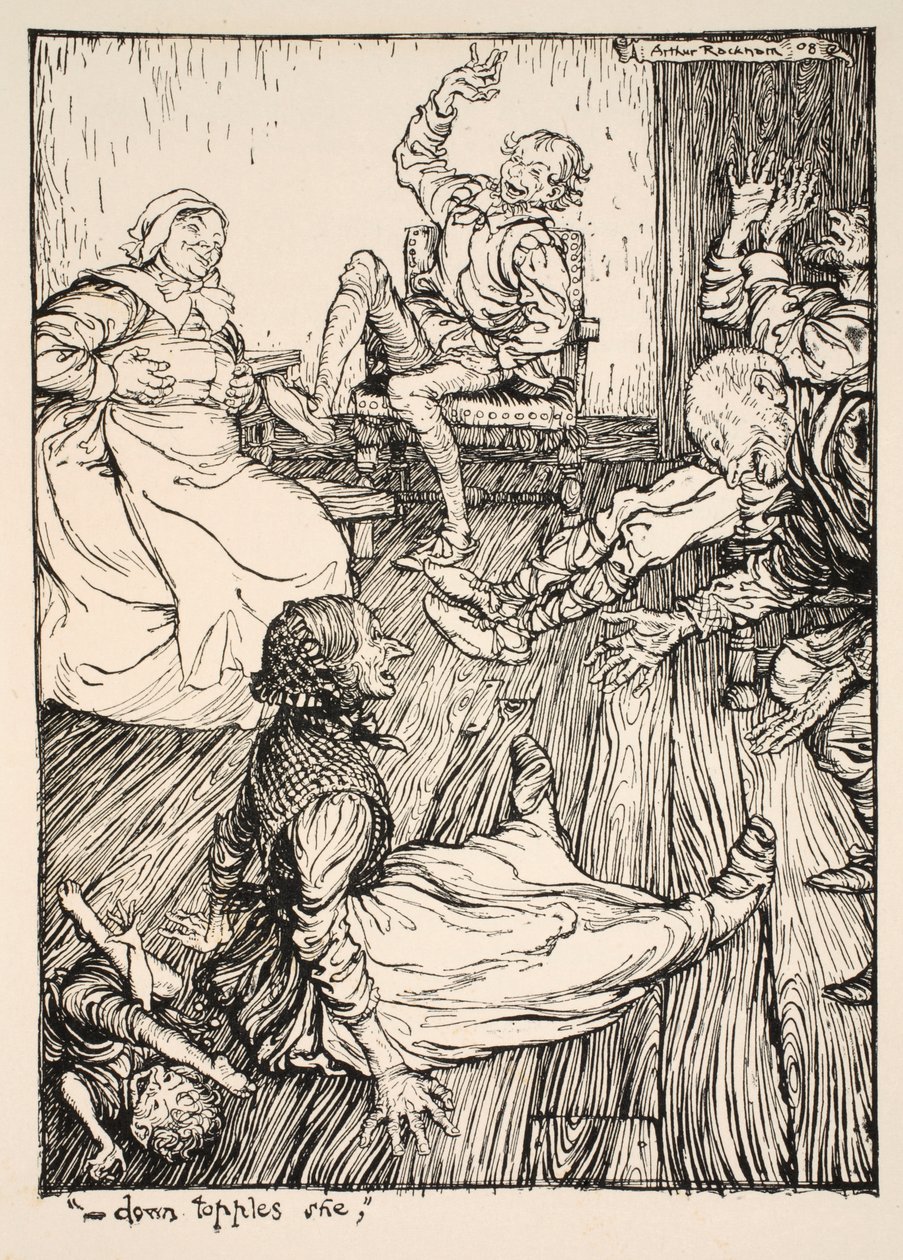 ..Leborul, illusztráció William Shakespeare „Szentáni éjszakai álom” című művéből, 1908 alkotó: Arthur Rackham