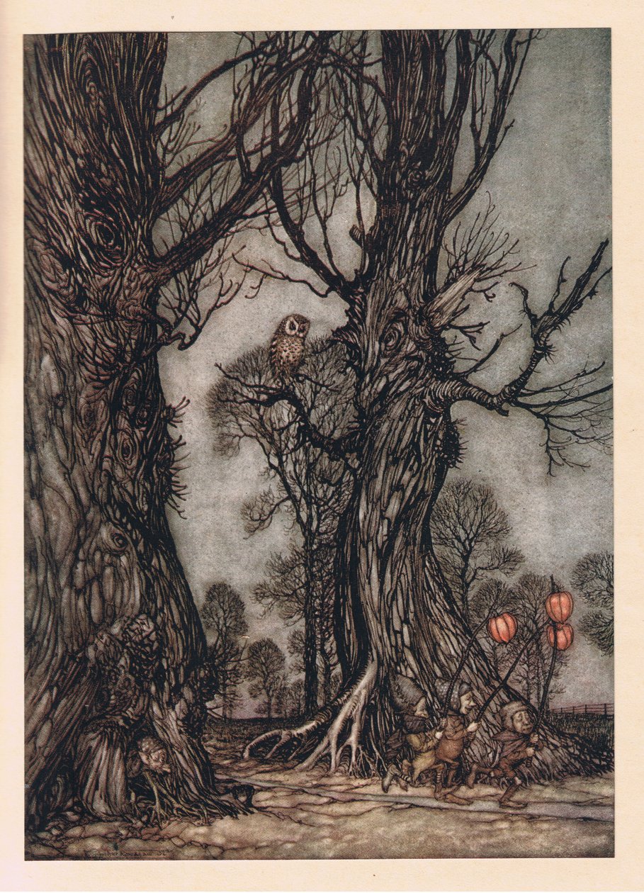Linkmenek elöl téli cseresznyével alkotó: Arthur Rackham