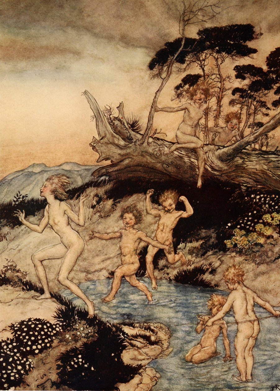 Ó, milyen jó idő volt élni, illusztráció Nathaniel Hawthorne „A Wonder Book for Girls and Boys” című művéből, 1928 alkotó: Arthur Rackham