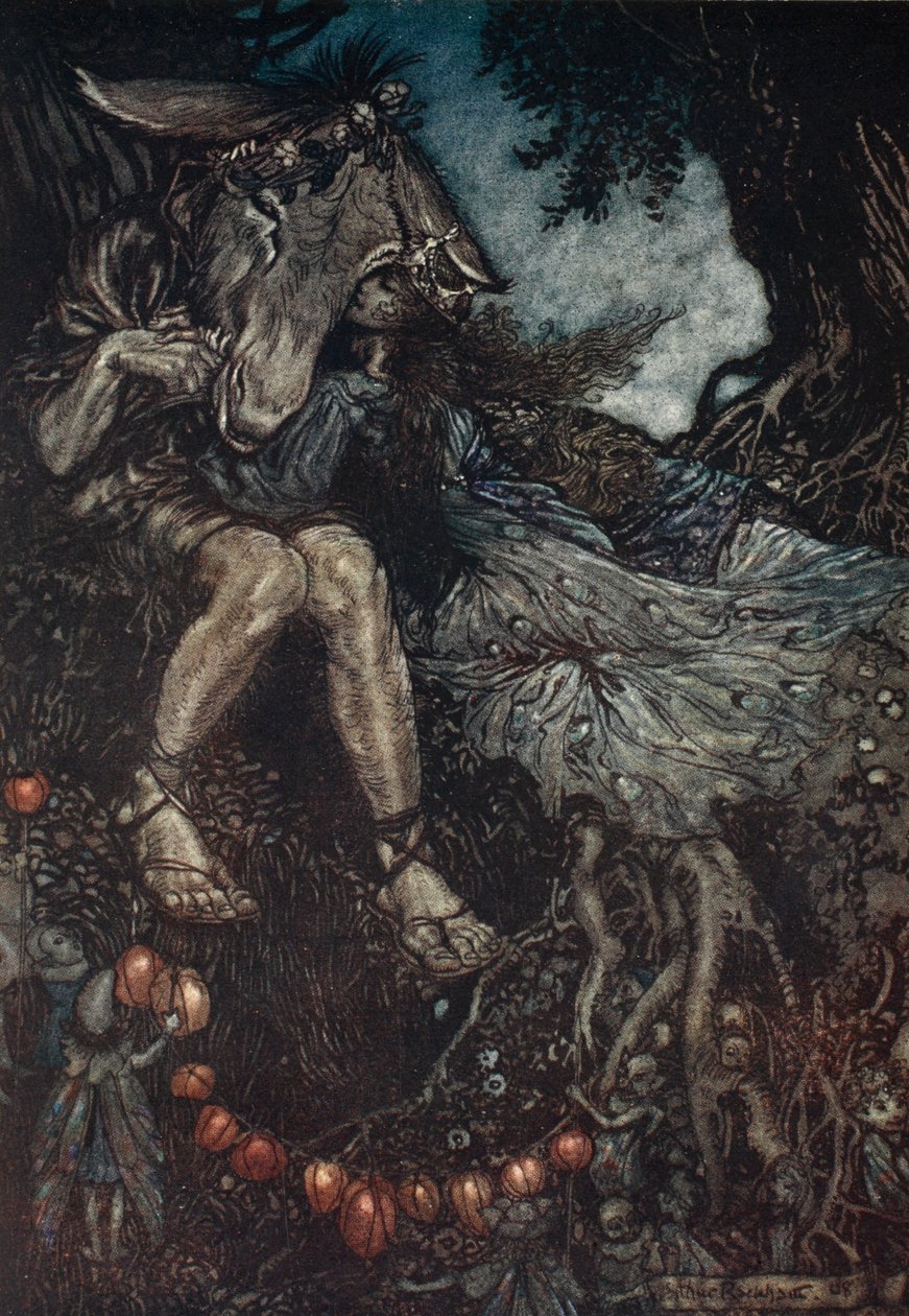 Aludj, és a karomban szelellek, illusztráció William Shakespeare 1908-as Szentivánéji álom című művéből alkotó: Arthur Rackham